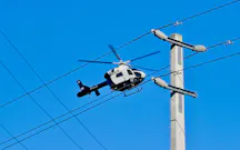 Aerial thermography with infrared camera - Inspection of long-distance power lines 