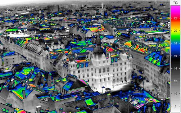 Aerial thermography with infrared camera