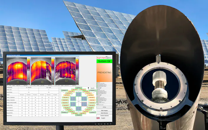 remote monitoring of solar power tower with infrared cameras