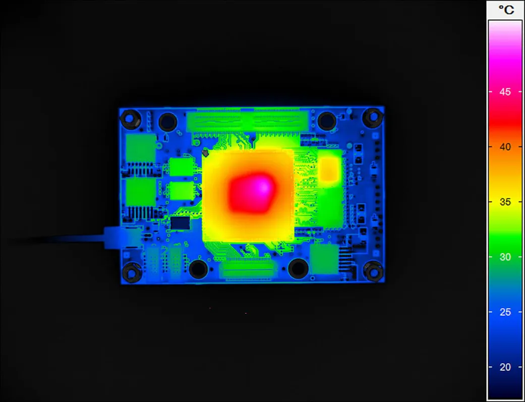 Thermal image of a board