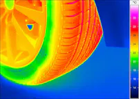 Thermografie-Aufnahme eines PKW-Rads