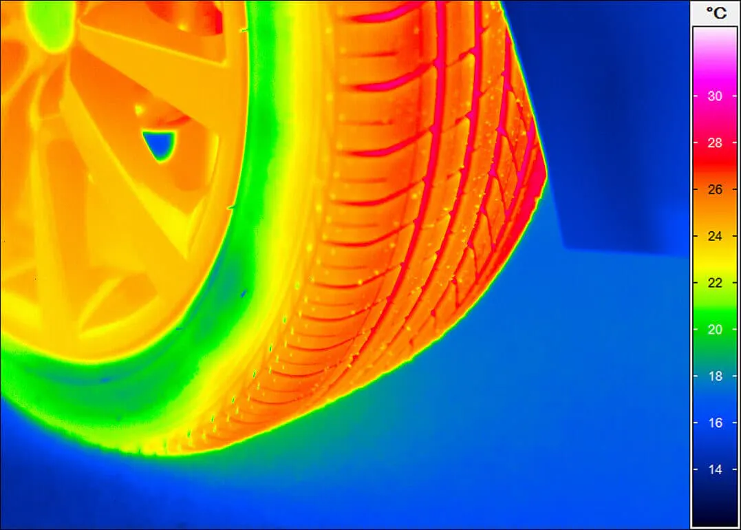 Thermal image of a wheel