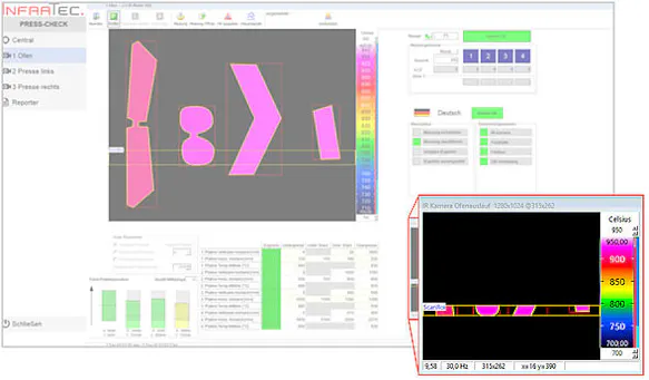 Software screenshot PRESS-CHECK - Automated monitoring during operation detail