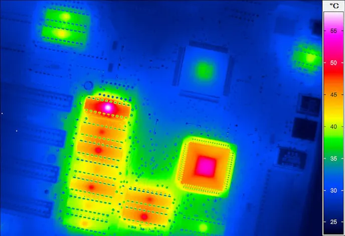 Thermal image of a electronic assembly