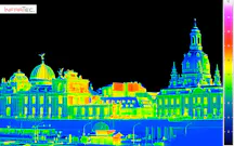 InfraTec - Thermal image Silhouette Elbe river Dresden