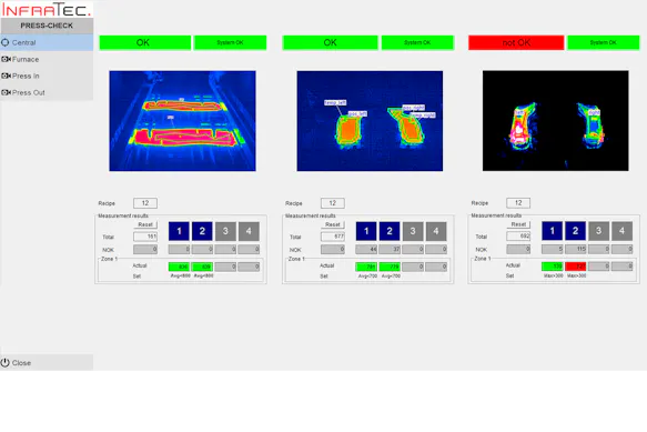 Software interface of PRESS-CHECK
