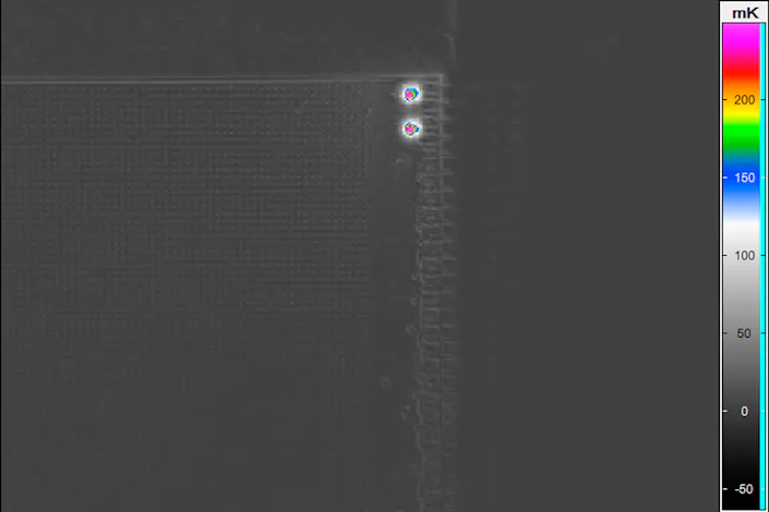 InfraTec Lock-In Thermography - Image of a circuit board
