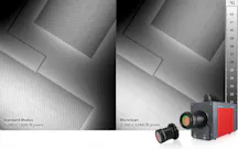 A comparison of exposures of a circuit board show the improved resolution of MicroScan technology