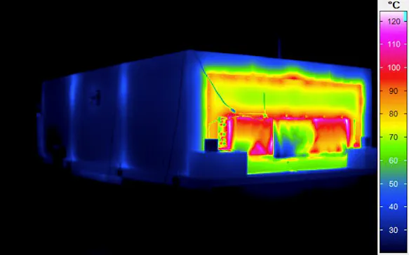 Thermal imaging of a shrink tunnel prototype