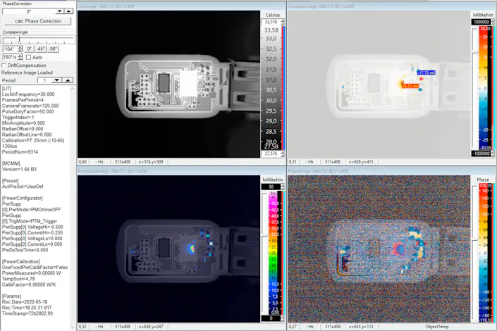 Software screen showing the different phases