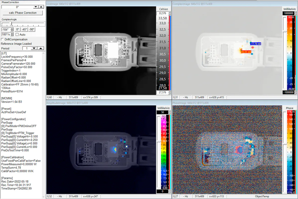 Software screen showing the different phases Software screen showing the different phases