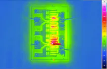 Hot spot detektion of GaN - HEMTs (High-Electron-Mobility-Transistors), consisting of GaN