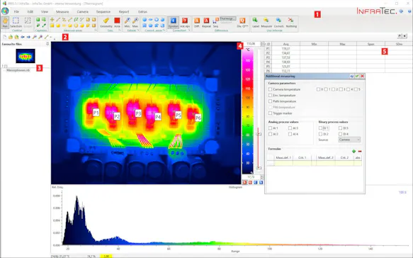 InfraTec Thermografie-Software IRBIS 3 – Benutzeroberfläche