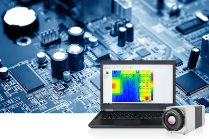 3D digital image measurement and thermography is used to measure thermal stress-induced deformation of electronical components. 3D digital image measurement and thermography is used to measure thermal stress-induced deformation of electronical components.