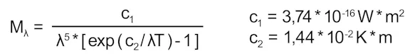 Formel zum Planckschen Strahlungsgesetz