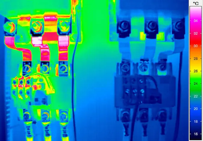 Thermografie an Elektroanlagen - Stromschiene unter Last