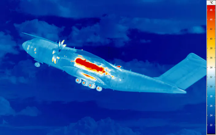 High-Speed-Thermografie: Start eines Airbus