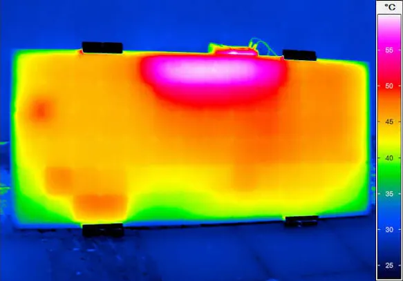 Thermografie-Aufnahme eines Solarmoduls