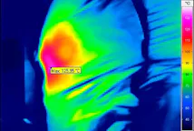 Thermografie Airbag-Explosion Aufbauphase