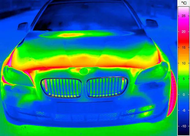 thermal imaging of a bonnet
