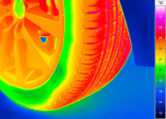 thermal image of a tire