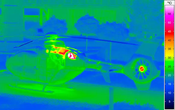 thermal imaging of a helicopter