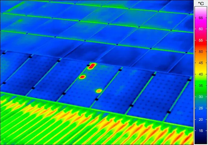 thermal imaging of a photovoltaic installation