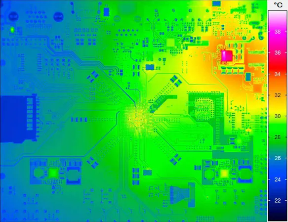 thermal imaging of a circuit board