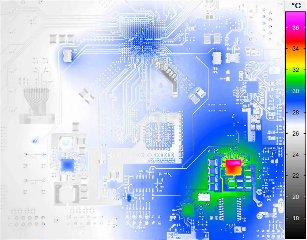 Thermographic recording of a circuit board