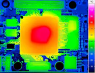 Infrared image of an electronic board
