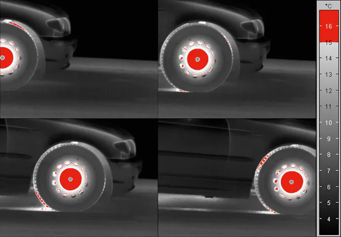 ABS brake test - Recording with high-speed camera