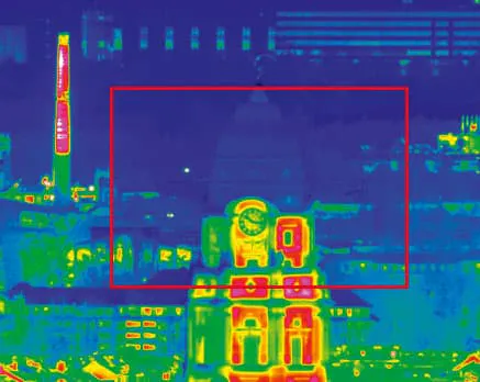 Super Zoom Thermal Image of the City Hall in Dresden