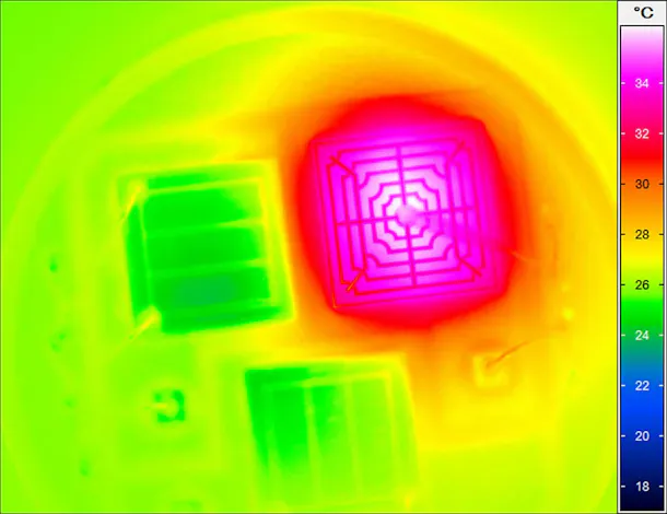 Micro-thermography of a led board