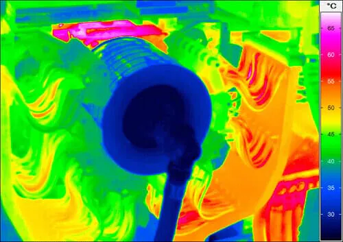 Thermographic control of an engine