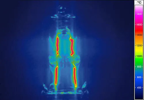 thermal imaging of a lamp with a through-glass filter
